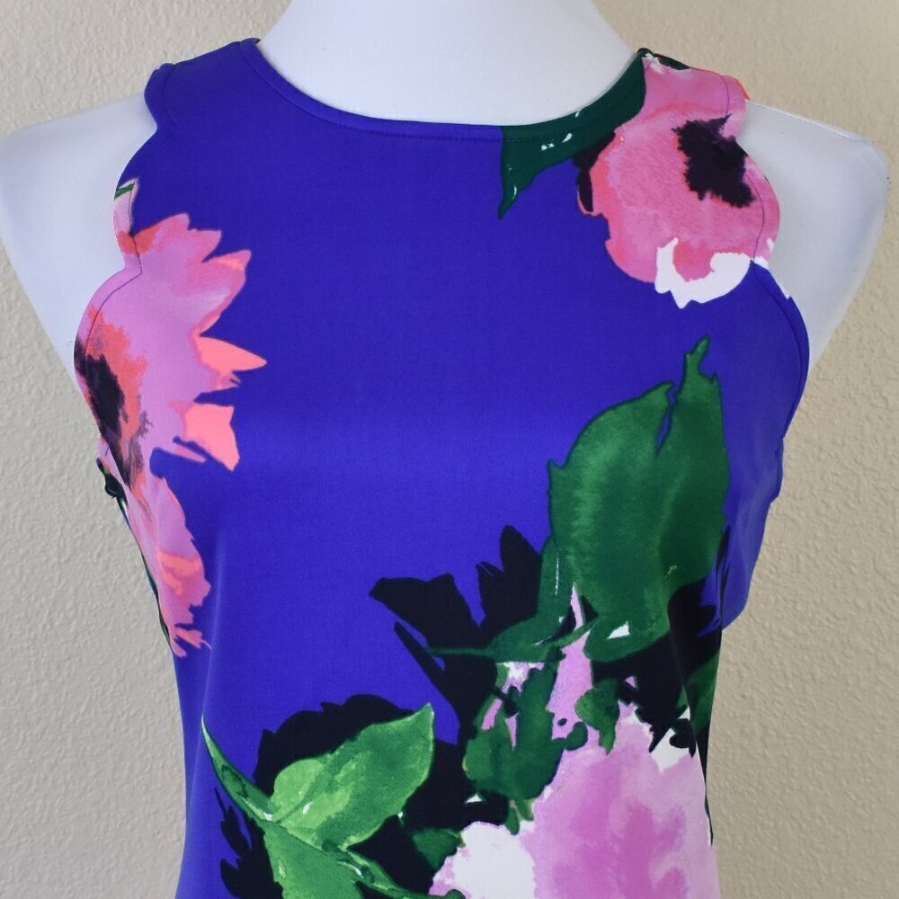 Vince Camuto Scalloped Floral Dress - 6 - Picture 2 of 9